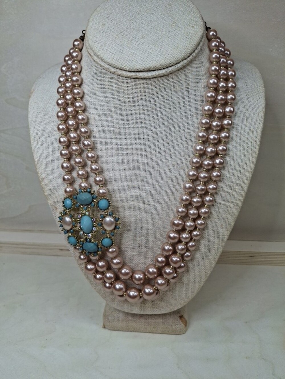 Rose Pearl Statement Necklace